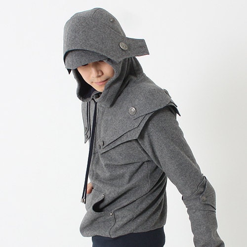 Arthur Armored Knight Medieval Armor Pullover Hoodie(100% Handmade Wool) Made To Order