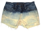 Bleached ombre denim shorts size 3
