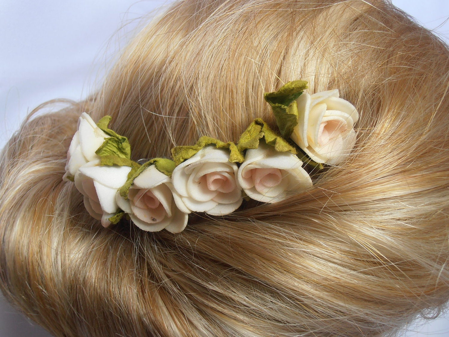 Bridal Rose Bridal Hair Comb. Wedding hair comb. Rose bridal hair comb. Wedding Rose Hair Comb, Vintage Rose Comb, Ivory Rose, Bridesmaid