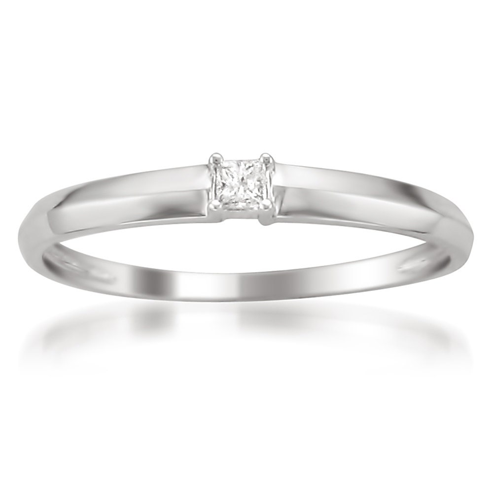 10k White Gold Princess-cut Diamond Accent Promise Ring (K, I2). From ...