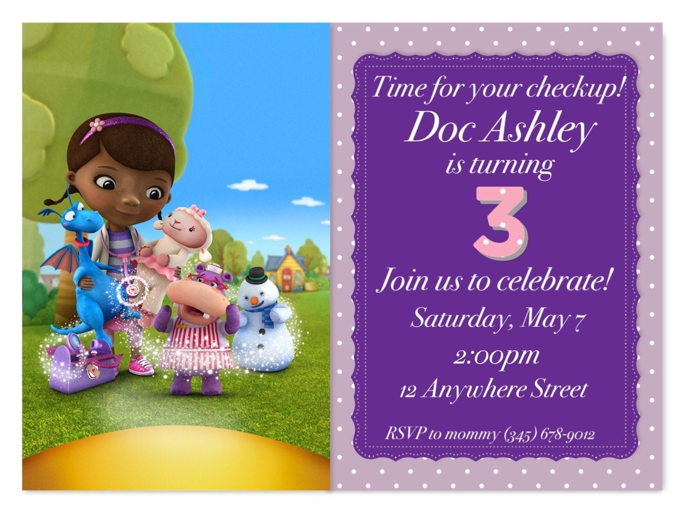 Doc McStuffins Birthday Customized Invitations