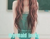 MERMAID LOCKS/ 24 inches long/ TWO Sets/human hair extensions/ remy quality hair/ hair wefts/free people hair