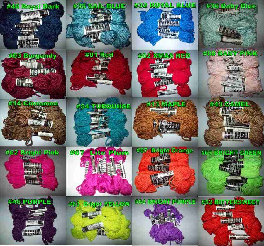 12 skiens Needloft Uniek plastic canvas yarn 100% nylon assorted colors