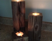 Rustic candle holders