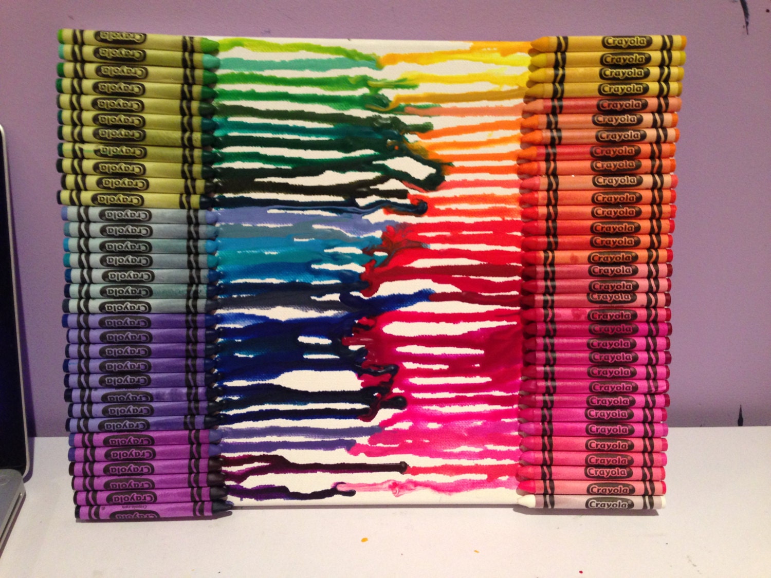 Melted Crayon Art Blending the Rainbow