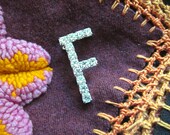 Vintage Rhinestone Letter F Brooch