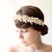 Bridal hair wreath, Pearl bridal crown with baby's breath, wedding headpiece