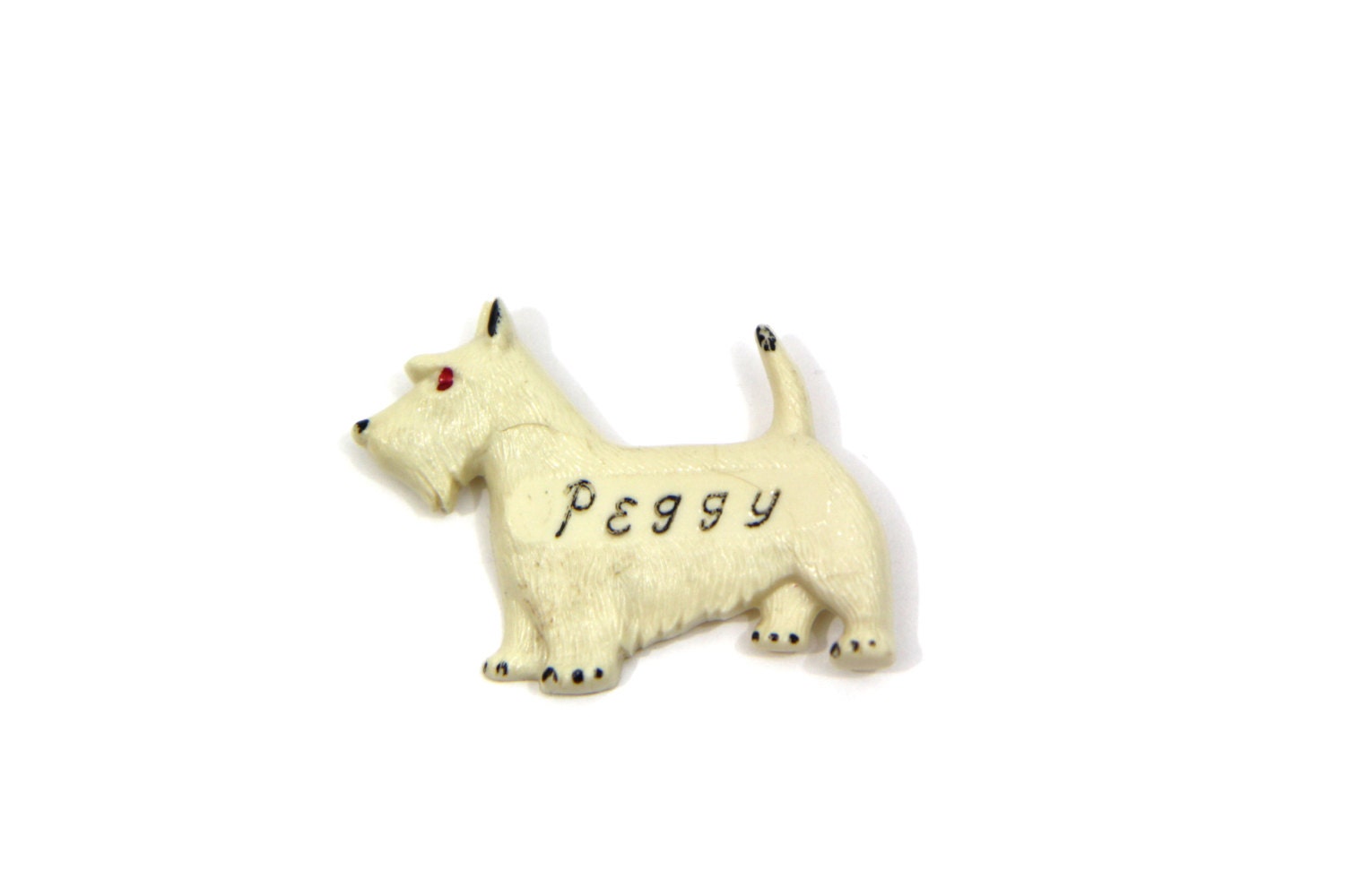 Vintage Plastic Scottie Brooch