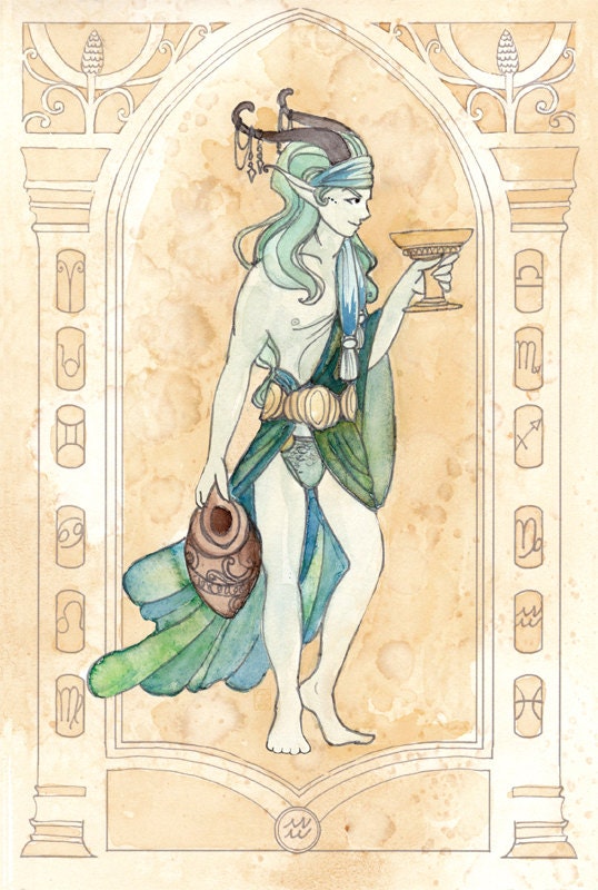 Zodiac Series- Aquarius  5x7 Print