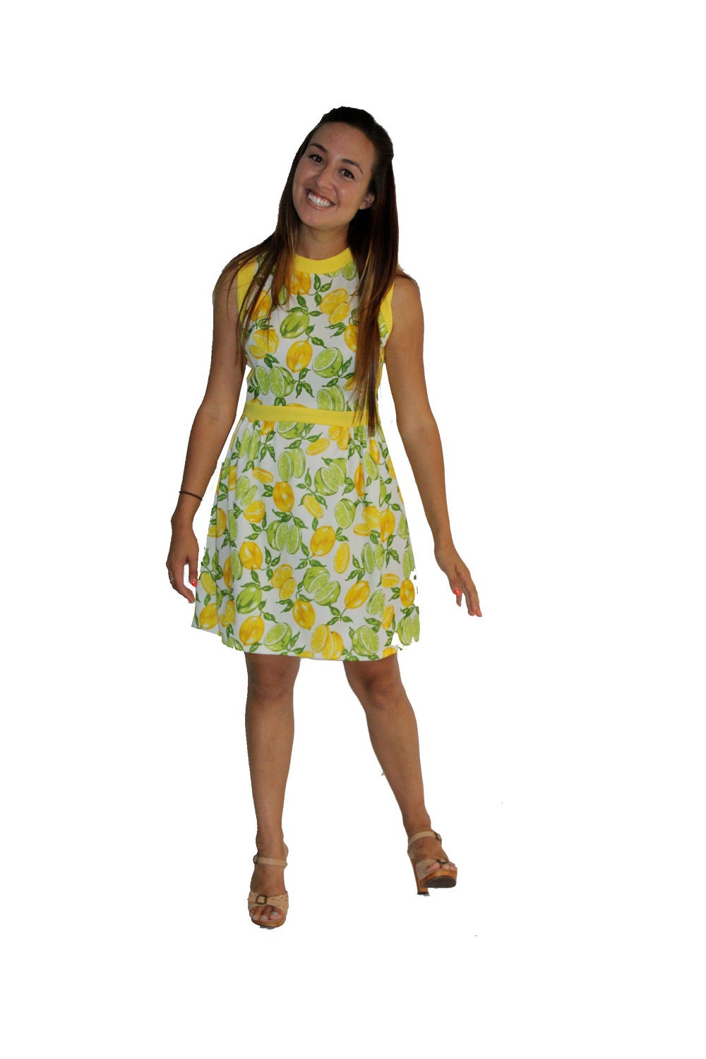 SALE - Vintage Dress - Lemons and Limes