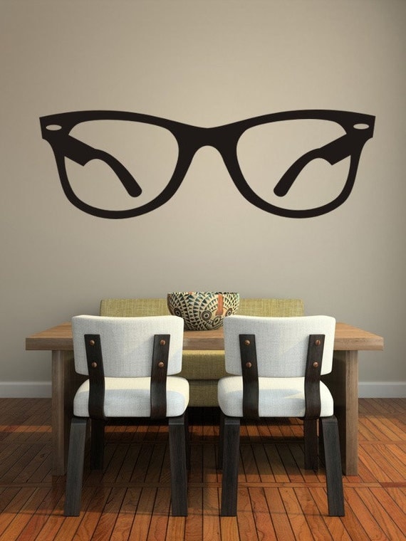 Wall Decal Hipster Glasses Dorm Decor Fashion Trendy Eyewear Specs Frames Sunglasses
