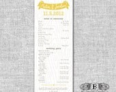 DIY printable, woodgrain banner, Wedding Program, Jordan design