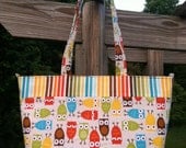 Owl Diaper Bag- Owl Tote- Diaper Bag- Tote Bag- Baby Gift
