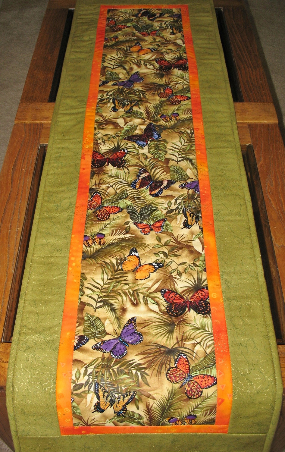 ButterflyTable Runner or Wall Haning made with Timeless Treasures Fabric