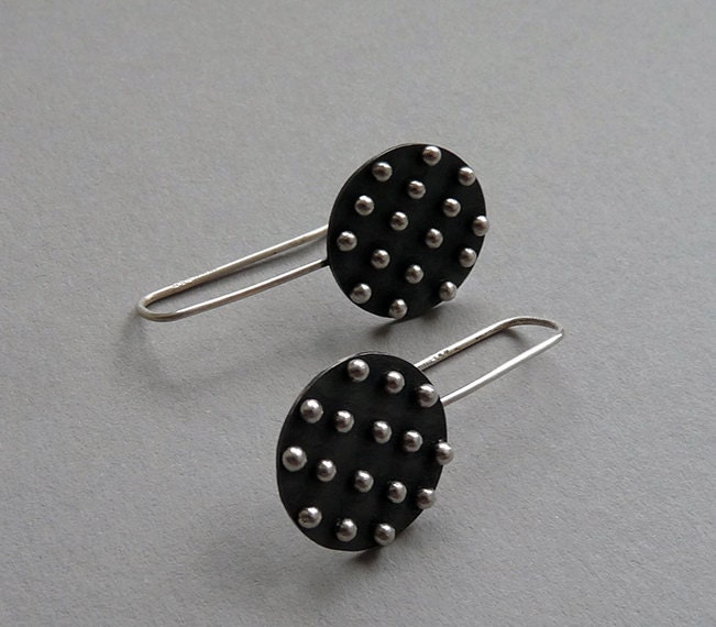 Sterling Silver Granulated Earrings R4