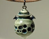 Stinquepot Aromatherapy Pendant, Bohemian, Ocean-Inspired, Green Tea Outside, Turquoise Inside, FREE Essential Oil Sample and Gift Box