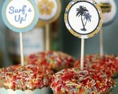 Vintage Surf Party Circles - Boys Birthday Party - DIY PRINTABLE FILE by Sassaby Il_170x135