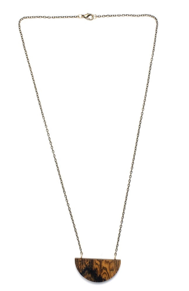 The Luna Wood Half Moon Necklace