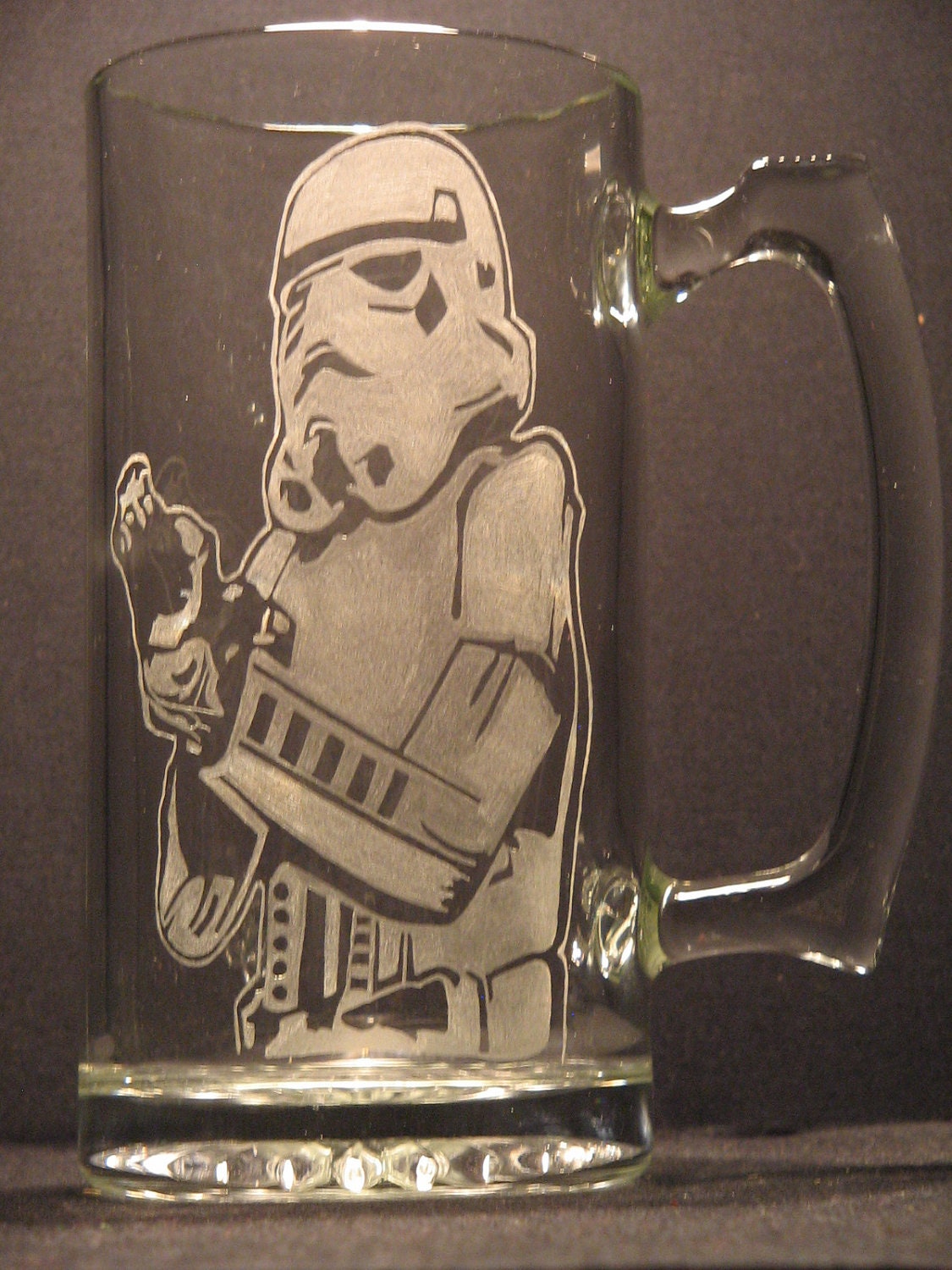 Star Wars Storm Trooper inspired Beer Mug Engraved/Etched Glass