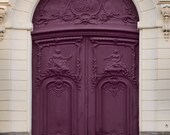Paris Photo - Purple Door, Parisian Architecture Fine Art Photograph, Home Decor, Wall Art