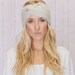 Knitted Turband Headband Twist Mohair Ear Warmer Platinum Grey (HBK2-04)