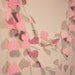 Pink Love Hearts Garland, HANDMADE PAPER, Bunting, Delicate, 20 ft / 6 m
