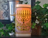 7 Candle Menorah Embroidered and Embellished with Swarovski Crystals Candle Wrap.