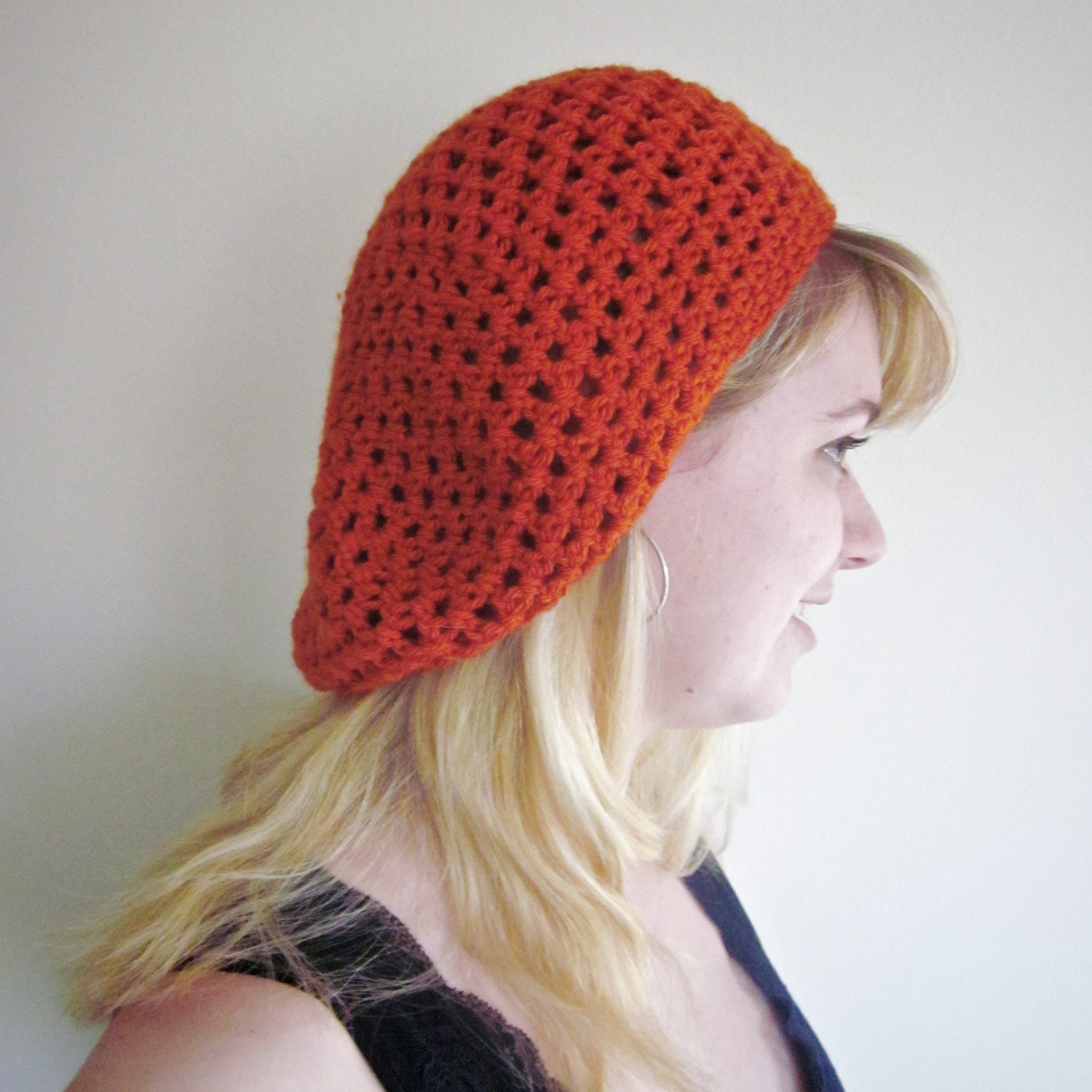 Crochet Slouchy Hat The Sweetheart Slouch  Hat in Pumpkin for Women Teens and Tweens