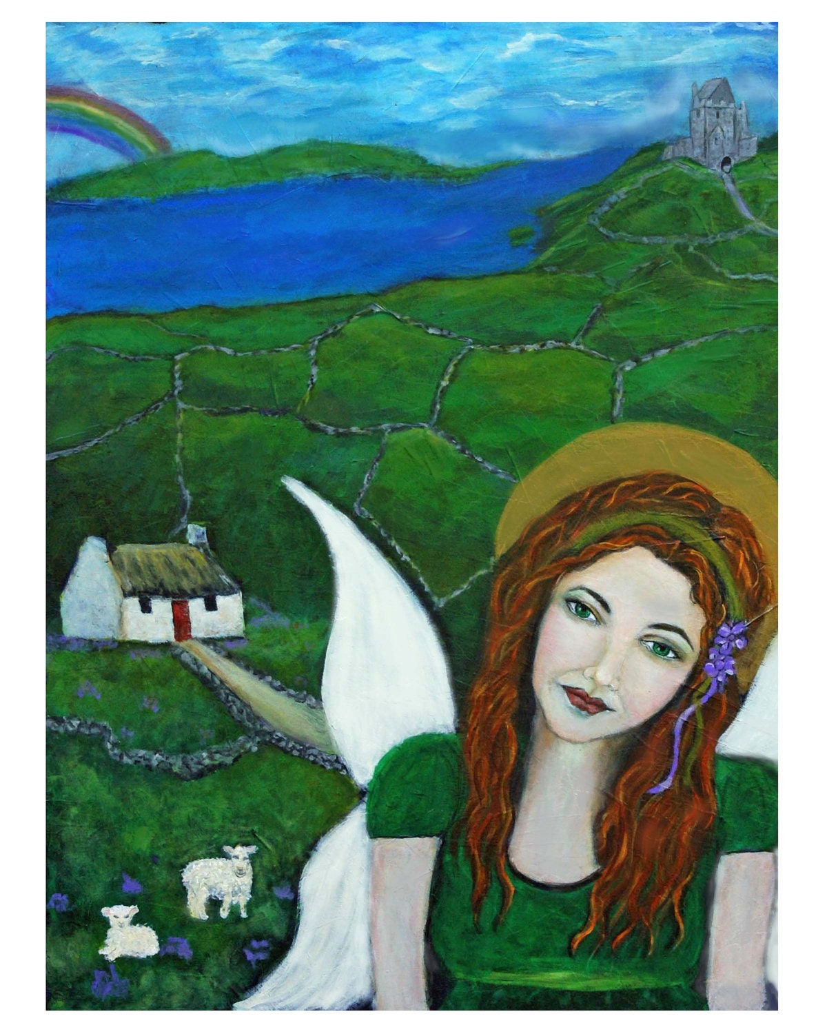 Fiona From Ireland, An Earth Angel Original Fine Art 8 by 10 print by Charlotte Phillips