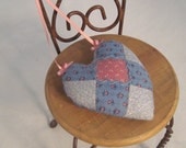 Miniature Handcrafted 9-Patch Puffy Hanging Calico Heart