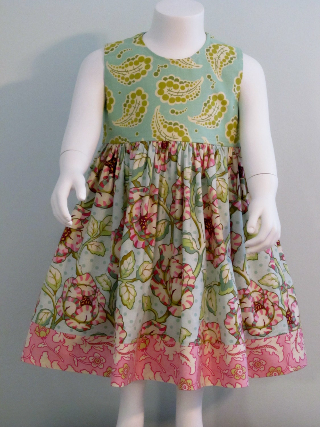 Girls handmade swirly twirly dress jumper  church dress summer fall size 2 2T