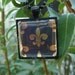 Black with Gold Fleur de Lis, Classic Glass Pendant