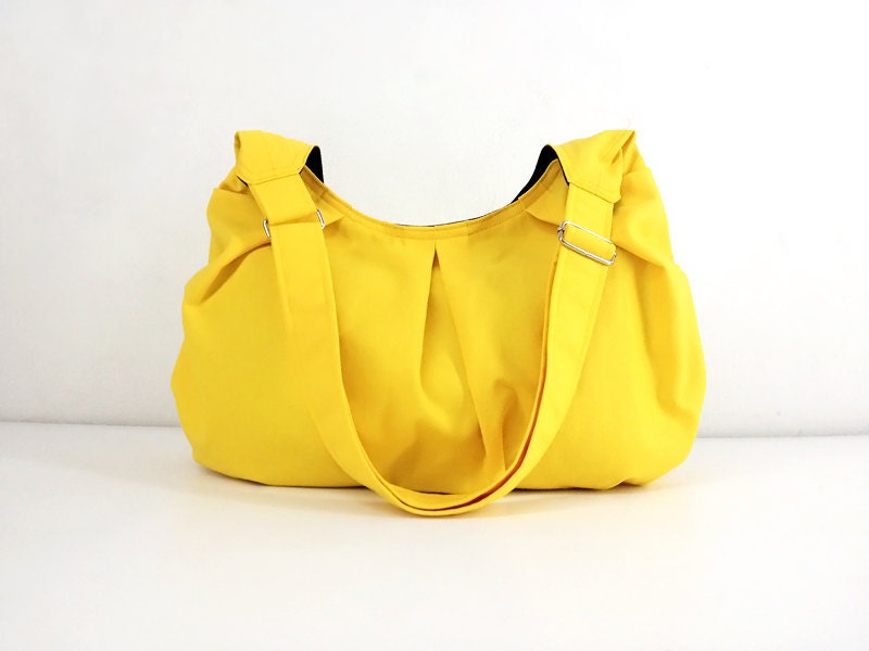 SALE - 10%off Handmade Cotton bag Canvas Bag Diaper bag Shoulder bag Hobo bag Tote bag Messenger bag Purse Everyday bag - Yellow - Gna2