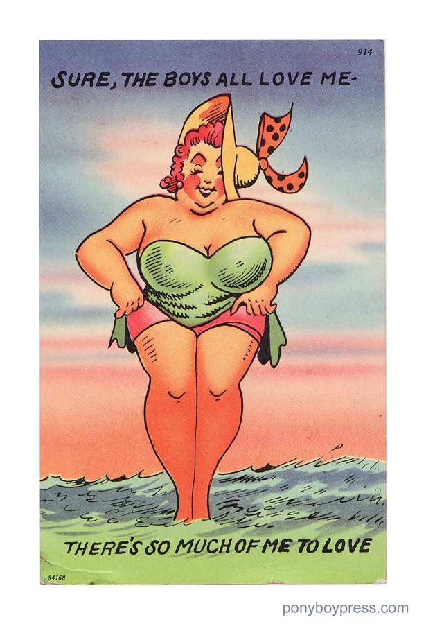 Vintage Fat Postcard Print - You Choose - 5x7