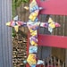 Vintage China Mosaic on Fleur de Lis Wall Cross