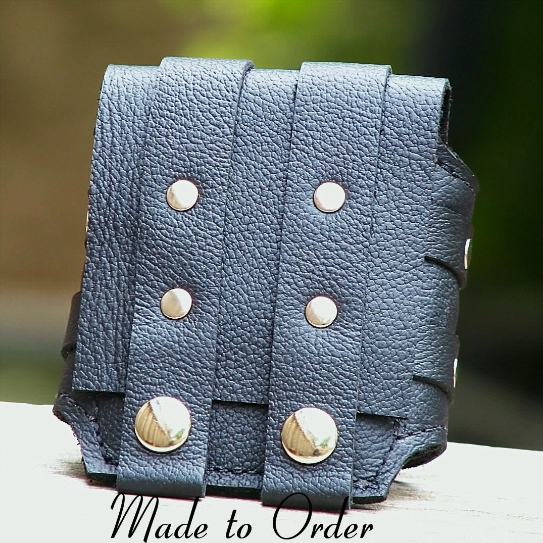 Rustic Leather Wrist Wallet Cuff for Men and Women - MADE TO ORDER Wristband