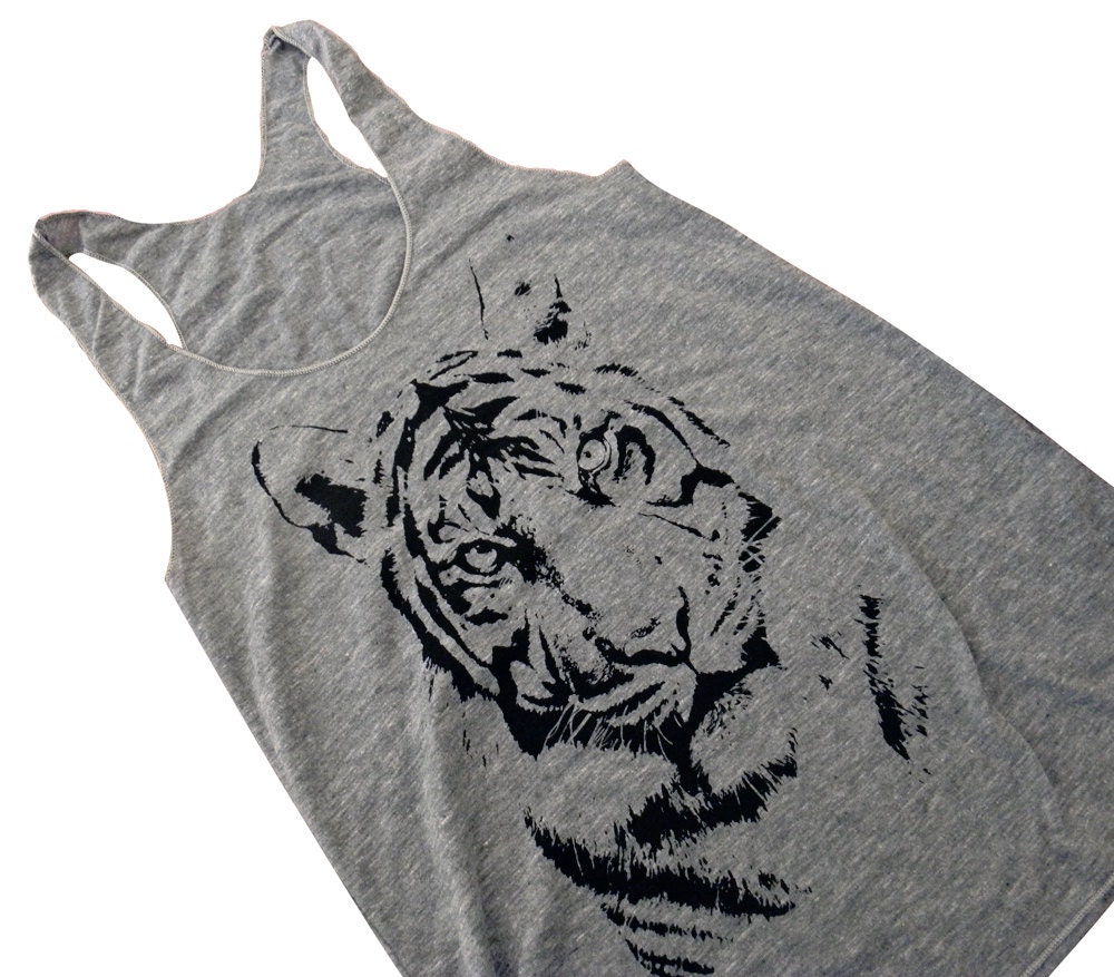 Tiger Tank Top - Big Cat American Apparel Tri-Blend Tank - Available in sizes S, M, L