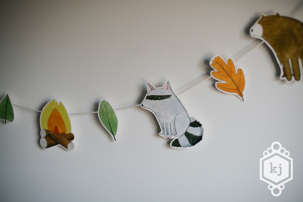 Woodland Creatures Illustrated Garland