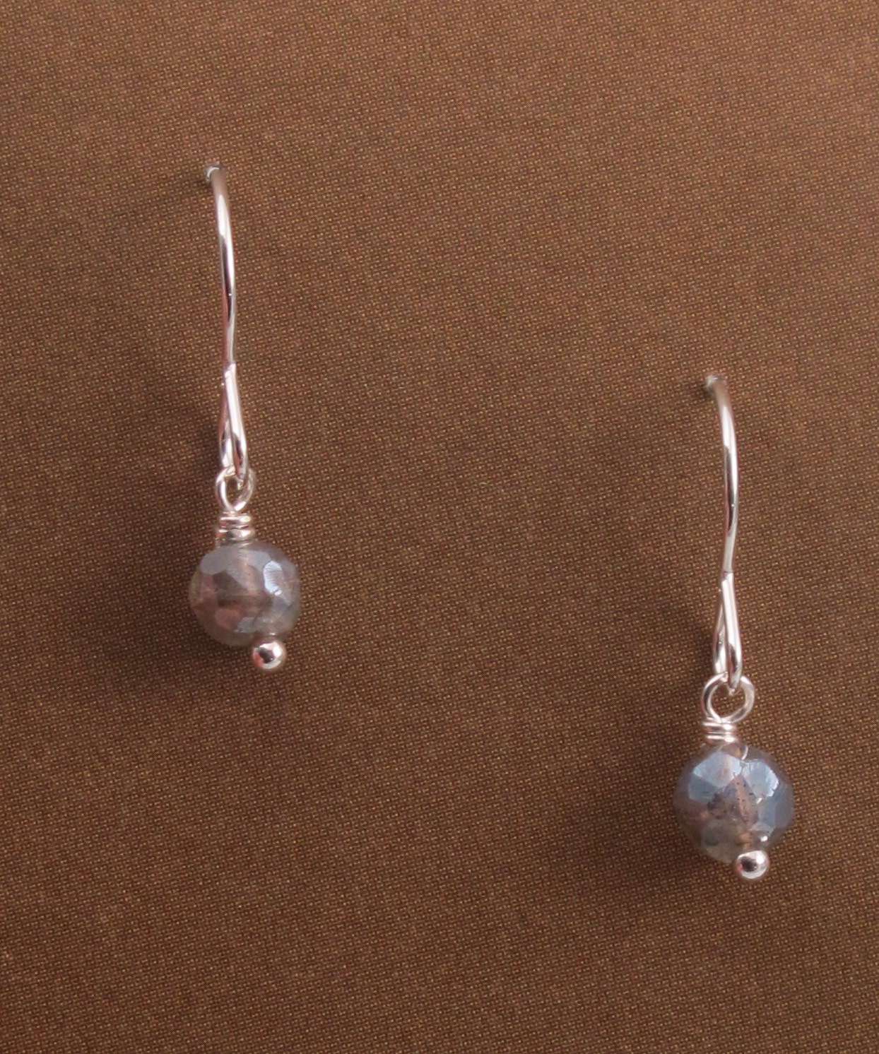 Tiny Labradorite Earrings - labradorite beads and sterling silver - by Kathryn Riechert