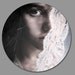 Behind The Veil - FREE SHIPPING - Print Girl Face Bride Lace Wind Cream Blue White Eye Black Hair Wind Portrait Art
