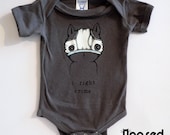 I Fight Crime Onesie - Slate Grey