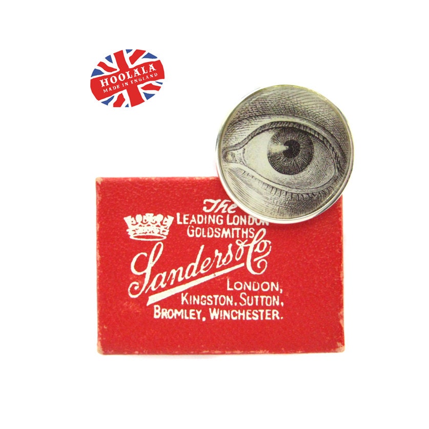 Victorian Lovers Eye Round Charm Ring from Hoolala