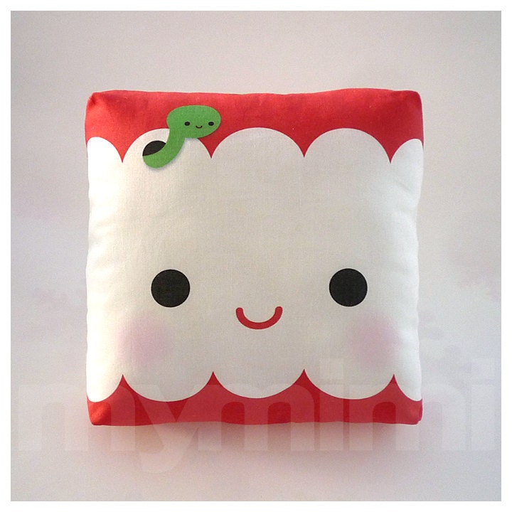 Decorative Pillow, Mini Pillow, Kawaii Print, Toy Pillow - Yummy Apple