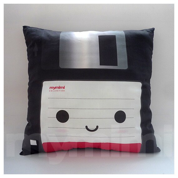 Decorative Pillow, Deluxe Pillow, Toy Pillow - Black Floppy Disk