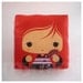 Decorative Mini Pillow, Kawaii Toy Pillow, Stuffed Doll - Red Kokeshi Geisha