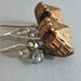 Earrings - sterling silver, vintage brass, scapolite, pyrite, moss aquamarine - Dreydl