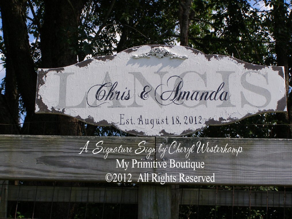 CUSTOM NAME SIGN, Personalized Name Sign, Vintage Wedding Sign, Wedding Gift, Vintage Name Sign, Established Sign, Just Married
