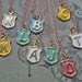 monogram crest necklace - vintage chain necklaces