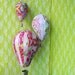 Hot air balloons - pink- set of 3 stuffed fabric mobile