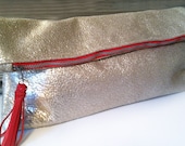 Metallic Silver/Gold Fold-Over Clutch